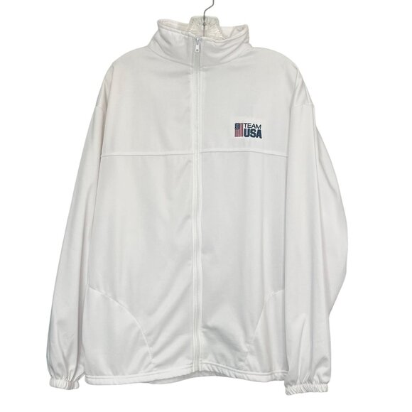 Team USA Olympic Committee Full Zip Jacket XL White Made In USA - Picture 1 of 10